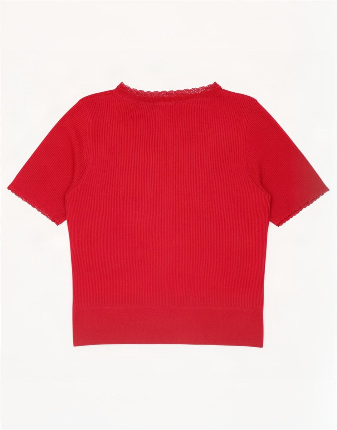 Marks & Spencer Blusa de manga corta para mujer UK 46 Grande Acrílico rojo