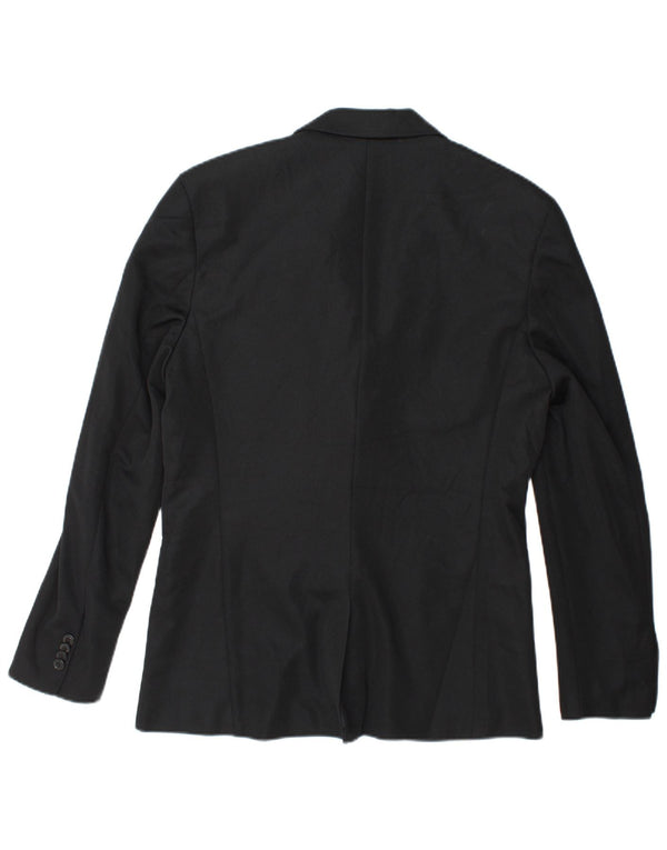 Zara Chaqueta Blazer De 2 Botones Para Hombre UK 40 Grande Poliéster Negro