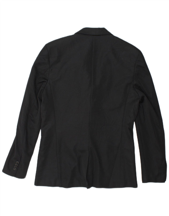 Zara Chaqueta Blazer De 2 Botones Para Hombre UK 40 Grande Poliéster Negro