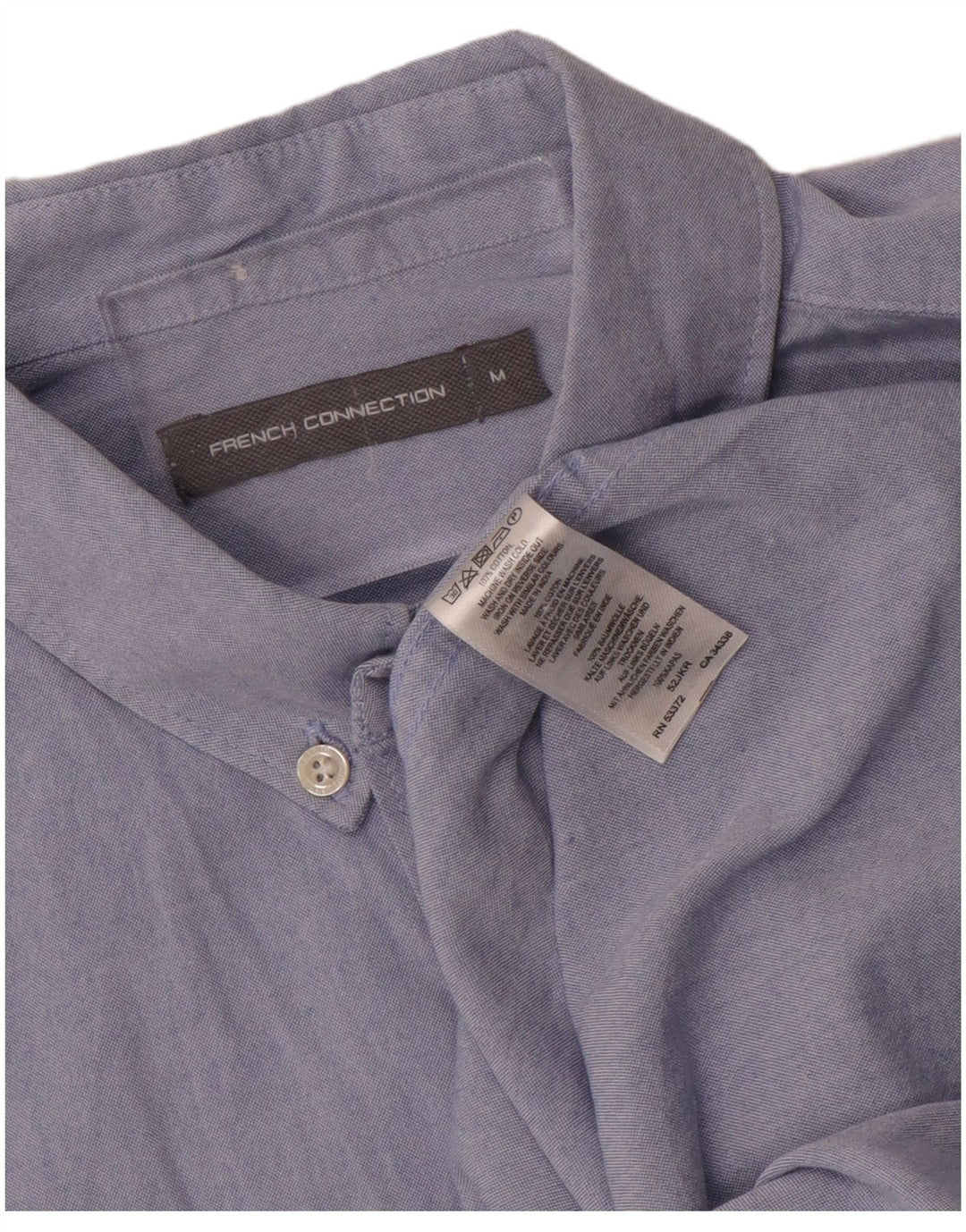 Camisa de manga corta para hombre French Connection de algodón azul medio