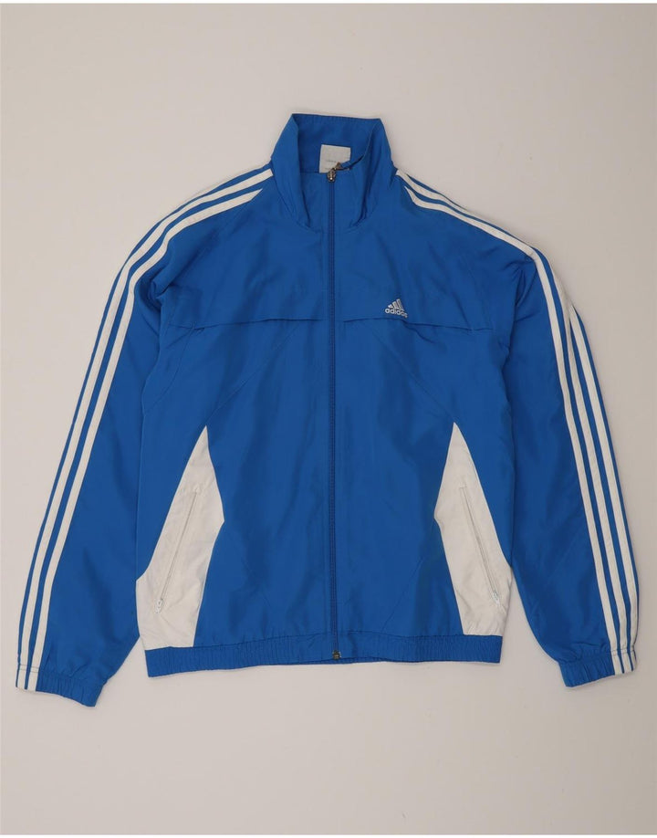 Adidas Chaqueta impermeable para hombre UK 36/38 Small Azul Colorblock Poliéster