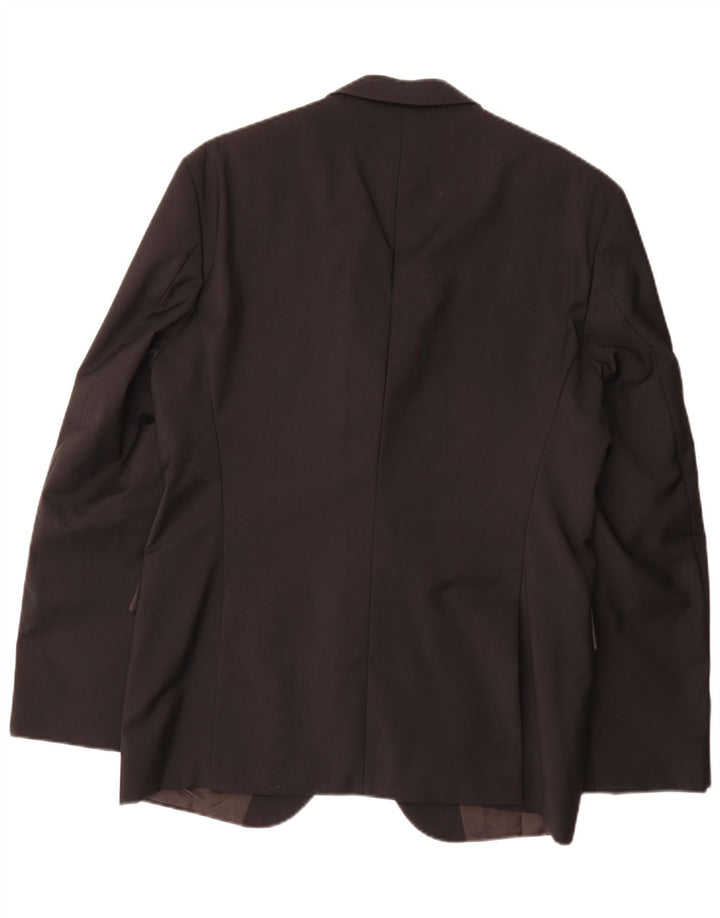 Hugo Boss Chaqueta tipo blazer de 2 botones para hombre EU 52 Grande Lana virgen negra