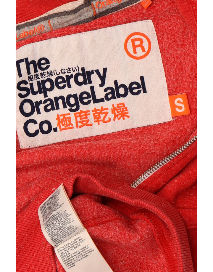 SUPERDRY Suéter con capucha y cremallera para hombre pequeño poliéster moteado rojo