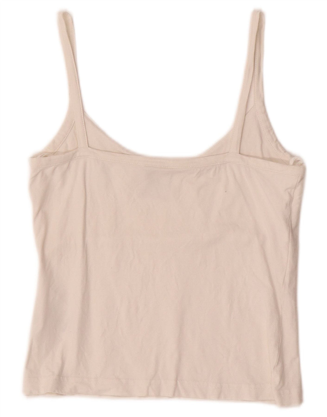 ADIDAS Top corto de tirantes para mujer UK 12 Mediano de algodón blanco roto