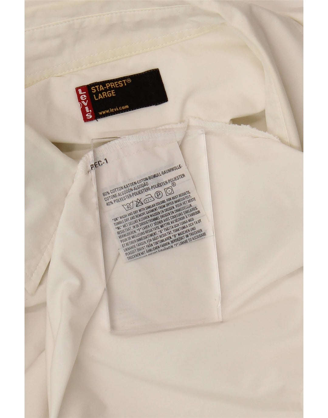 Camisa LEVI'S para hombre grande de algodón blanco