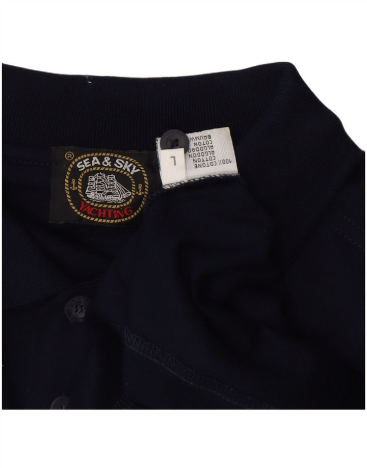 SEA & SKY Polo Hombre Grande Azul Marino Algodón