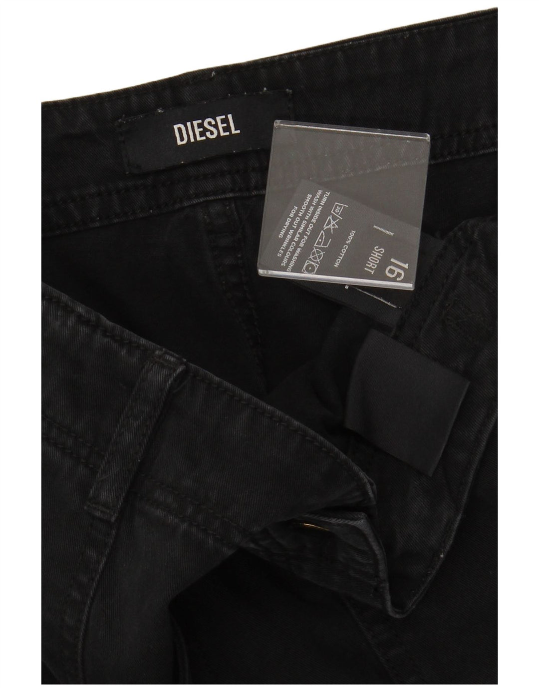 DIESEL Pantalones cargo rectos para mujer US 16 2XL W36 L30 Algodón negro