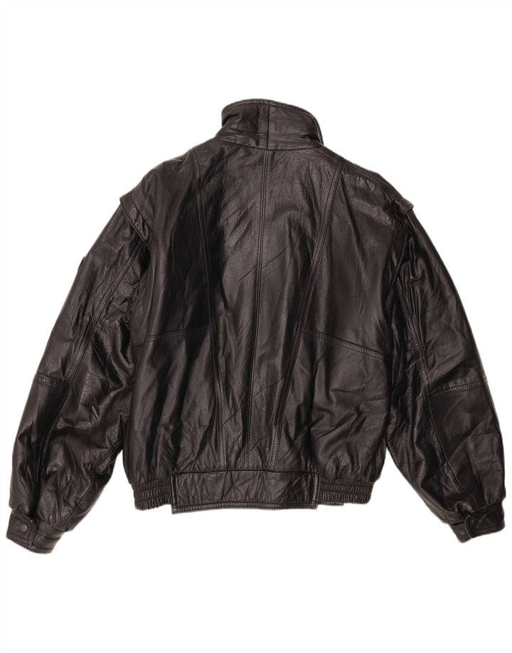 HONDA Chaqueta de cuero para hombre Reino Unido 40 Cuero negro grande