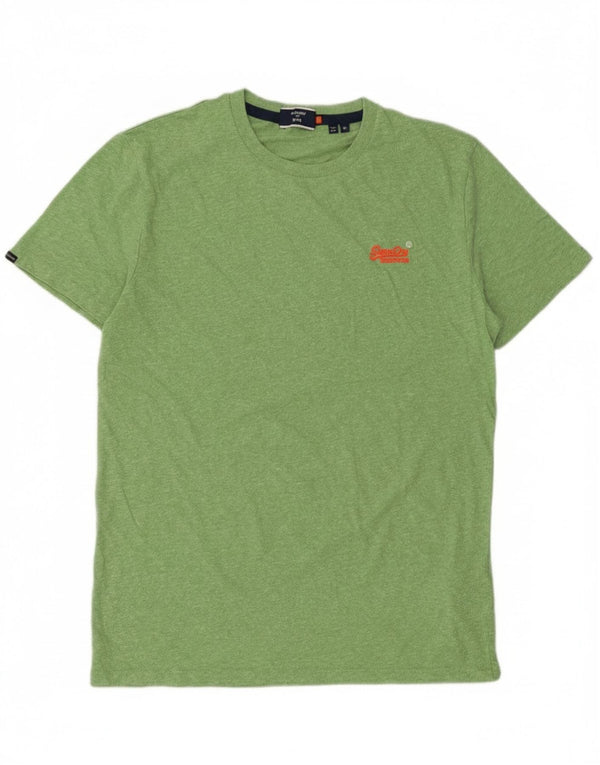 Superdry Hombre Camiseta Top Algodón Verde Medio
