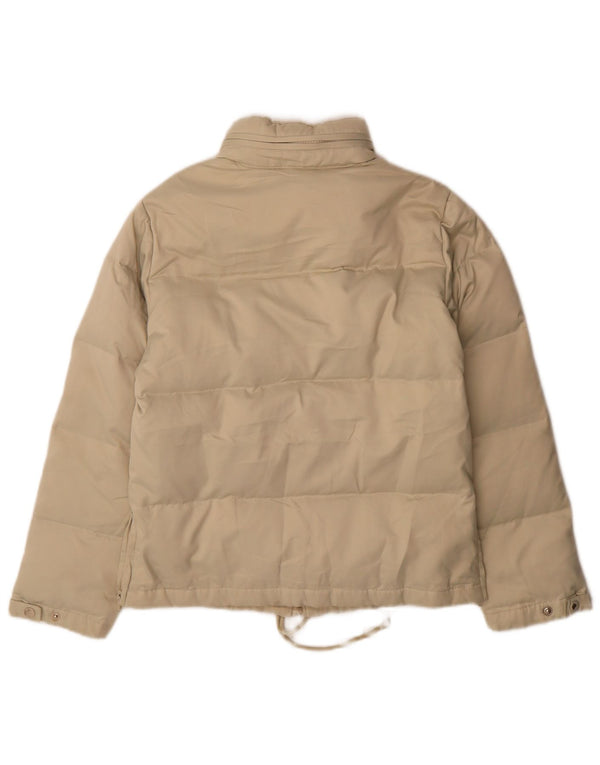 Zara Mujer Chaqueta Acolchada Con Capucha EU 38 Small Beige Poliéster