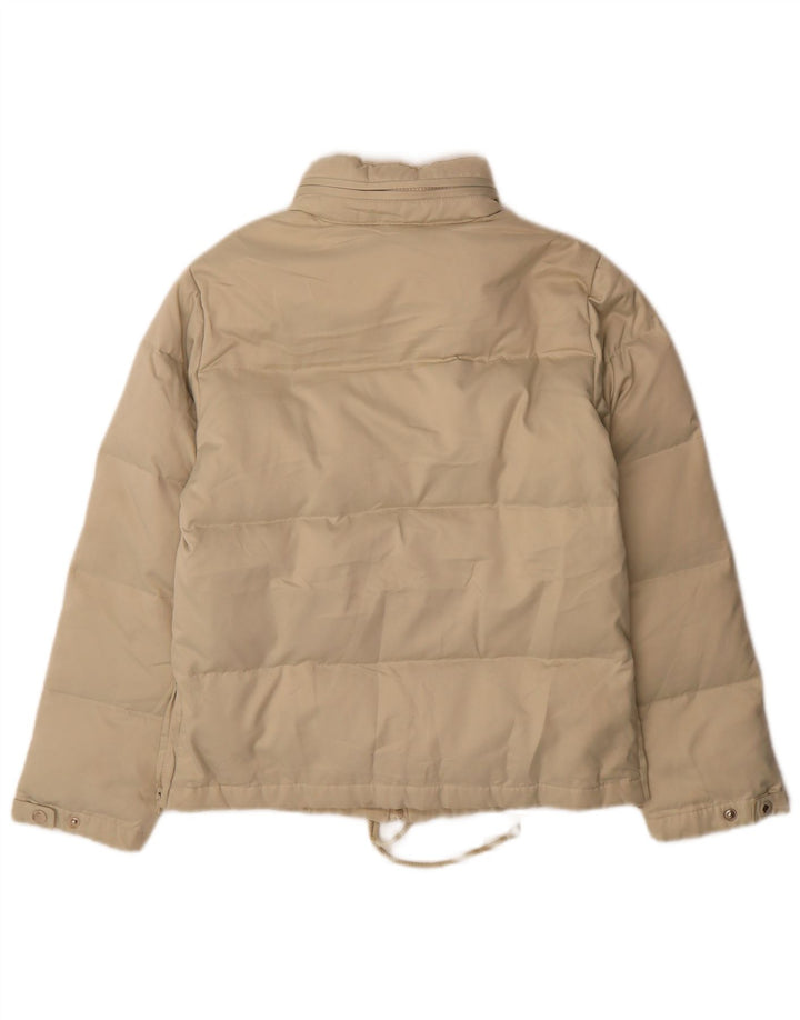 Zara Mujer Chaqueta Acolchada Con Capucha EU 38 Small Beige Poliéster