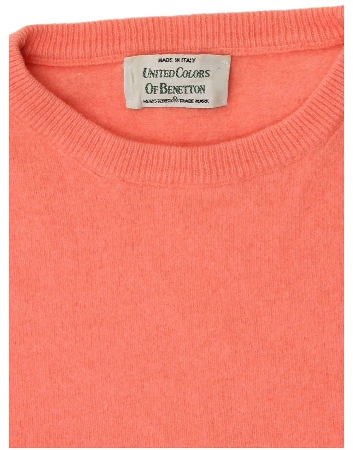 Benetton Jersey De Cuello Redondo Para Mujer UK 44 Rosa Mediano