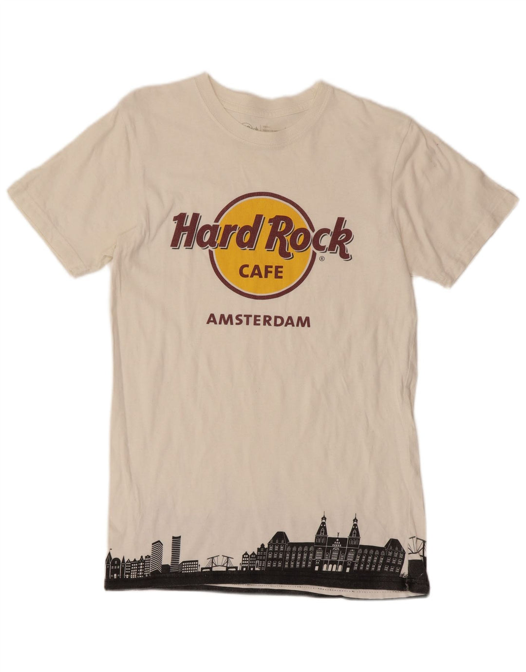 HARD ROCK CAFE Camiseta estampada Amsterdam para hombre Top pequeño de algodón blanco