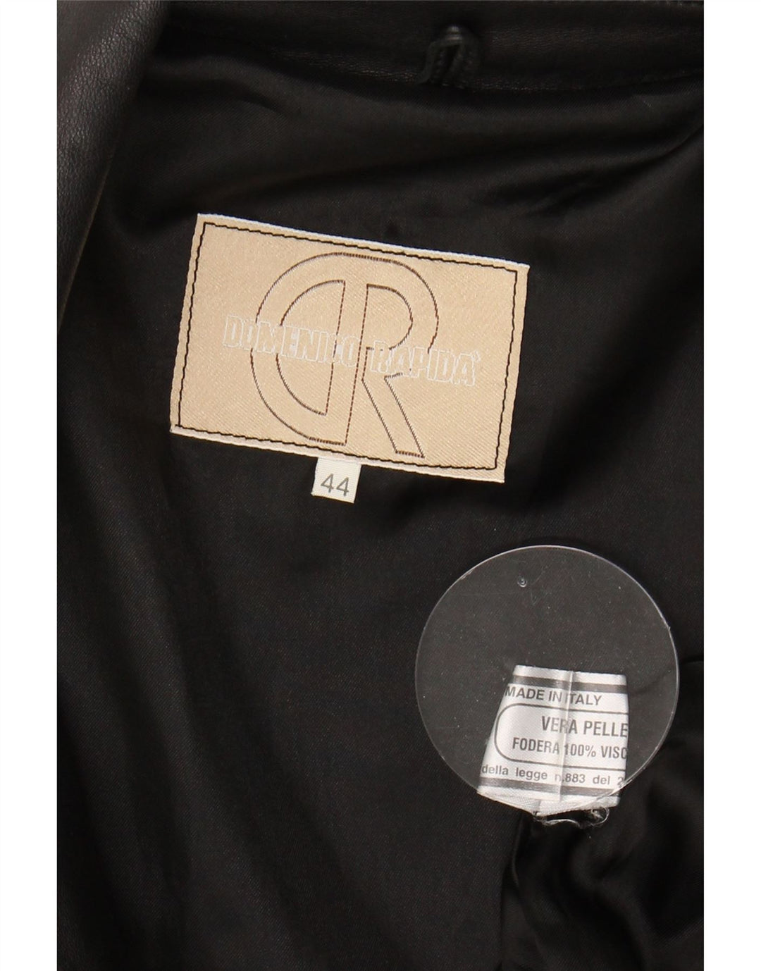 VINTAGE Womens Leather Coat IT 44 Medium Black Leather Vintage Vintage and Second-Hand Vintage from Messina Hembry 