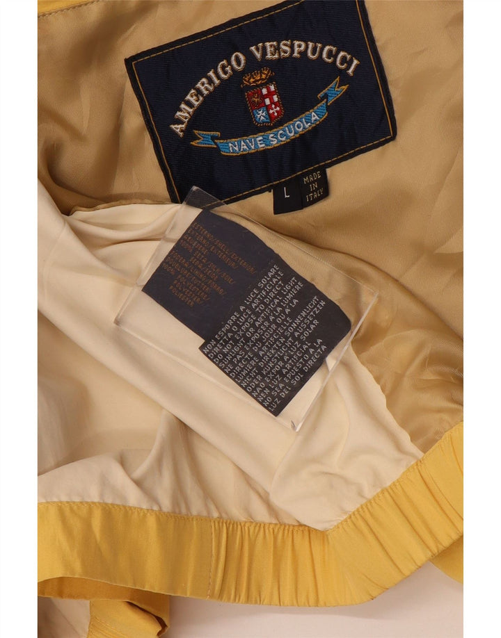 Amerigo Vespucci Chaqueta Bomber para Hombre UK 40 Large Seda Amarilla