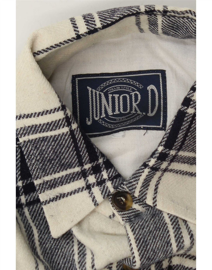 Junior.D Camisa de franela para hombre XL Cuadros blanquecinos