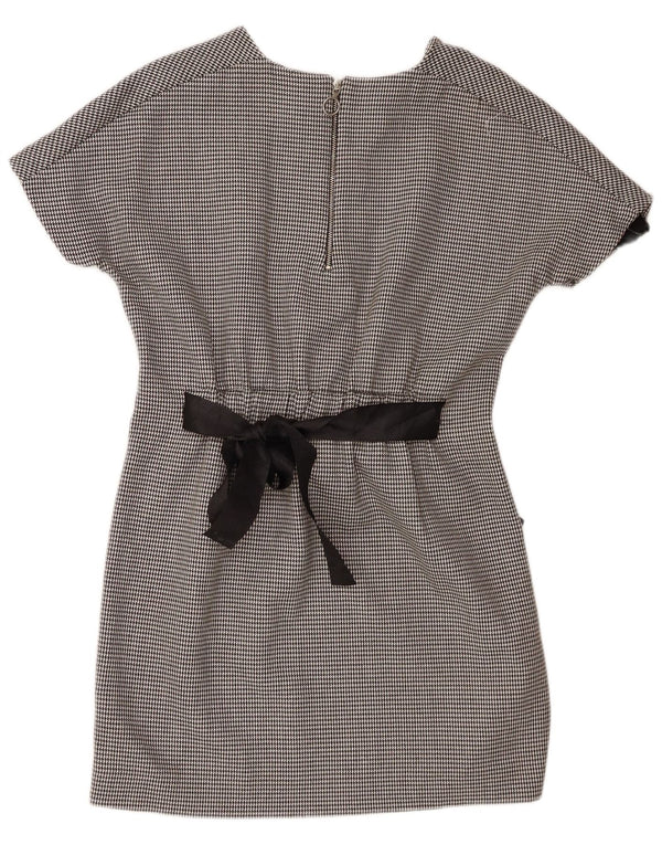 Zara Mujer Trafaluc Vestido Básico UK 40 Pequeño Poliéster Pata De Gallo Negro