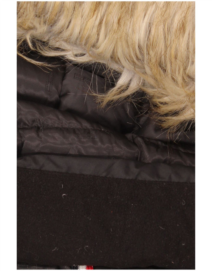 Tommy Hilfiger Chaqueta acolchada con capucha para mujer UK 46 Grande Poliéster negro