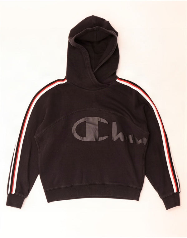 Champion Sudadera con capucha gráfica para hombre UK 46 Grande Algodón negro