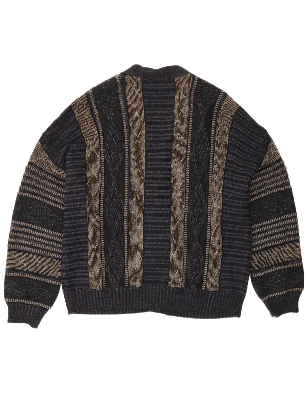Suéter tipo cárdigan para hombre Fiume IT 50 Medium Azul marino Argyle/Diamante Acrílico