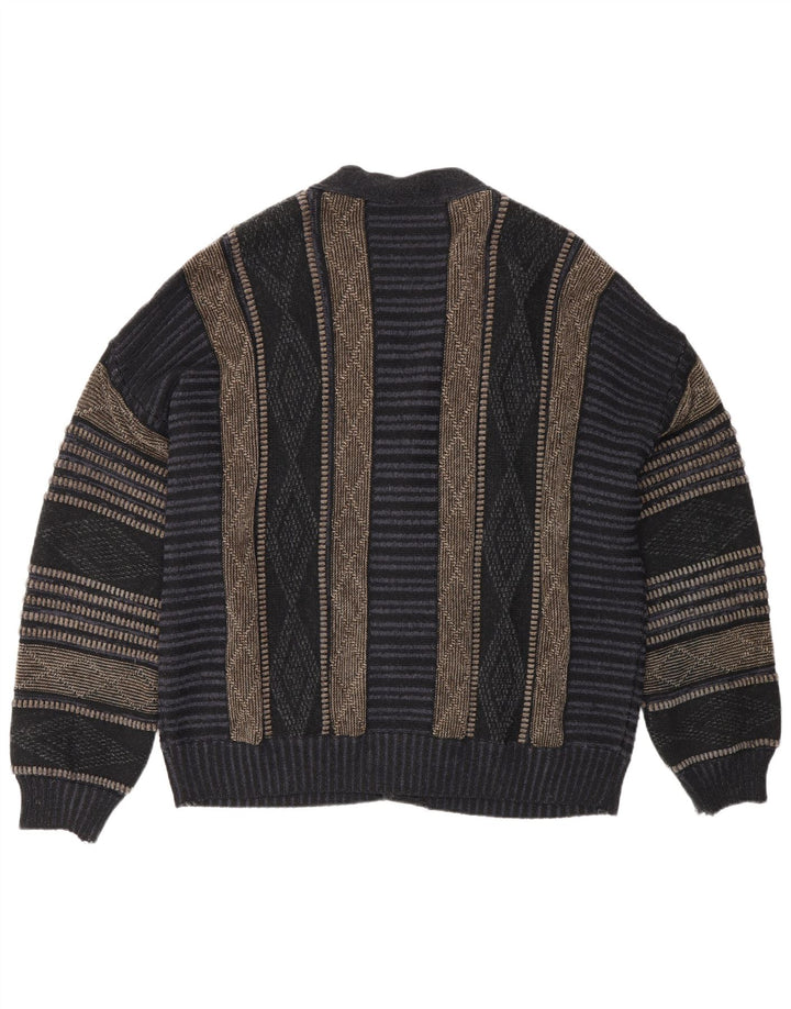 Suéter tipo cárdigan para hombre Fiume IT 50 Medium Azul marino Argyle/Diamante Acrílico