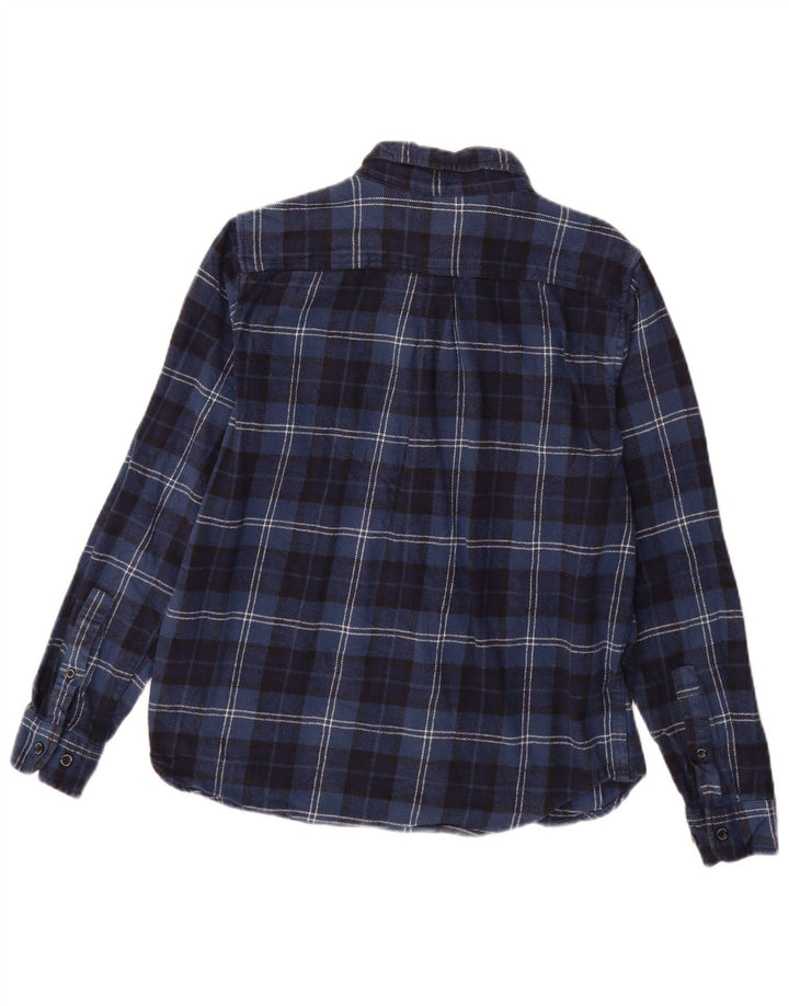 Eddie Bauer Camisa de franela para hombre Algodón a cuadros azul marino mediano