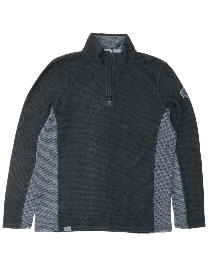 WEIRD FISH Sudadera con cuello y cremallera para hombre Jersey XL Azul marino Colorblock