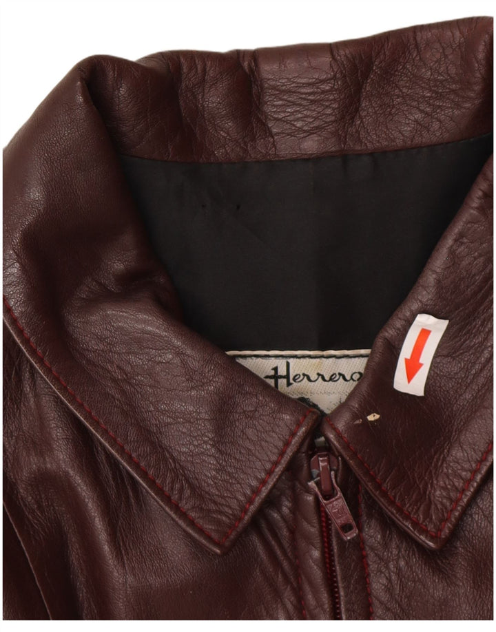 Herrero Chaqueta De Piel Mujer IT 48 XL Piel Granate