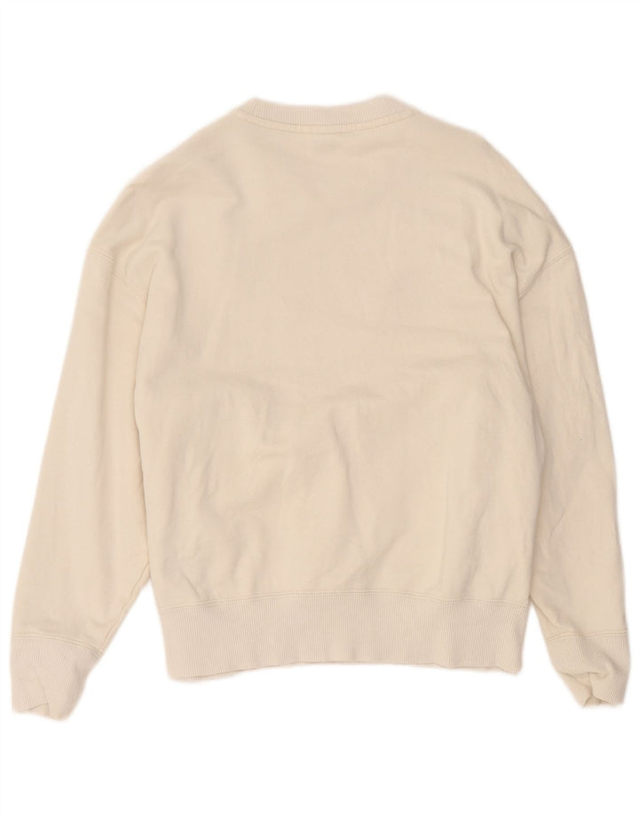 Puma Mujer Sudadera Jumper UK 14 Mediano Blanco Algodón