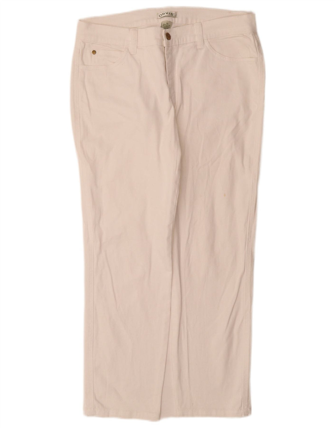 Orvis Jeans rectos para mujer US 10 grande W30 L28 algodón blanco