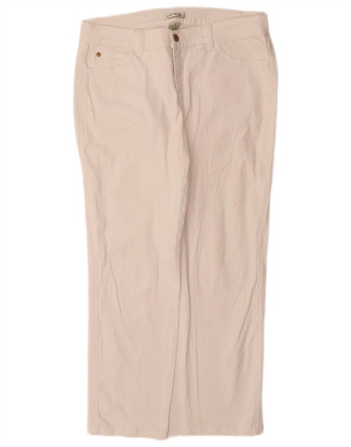 Orvis Jeans rectos para mujer US 10 grande W30 L28 algodón blanco
