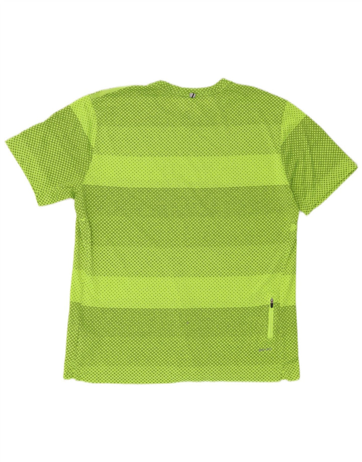 Camiseta Nike Dri Fit para hombre Top XL Poliéster geométrico verde