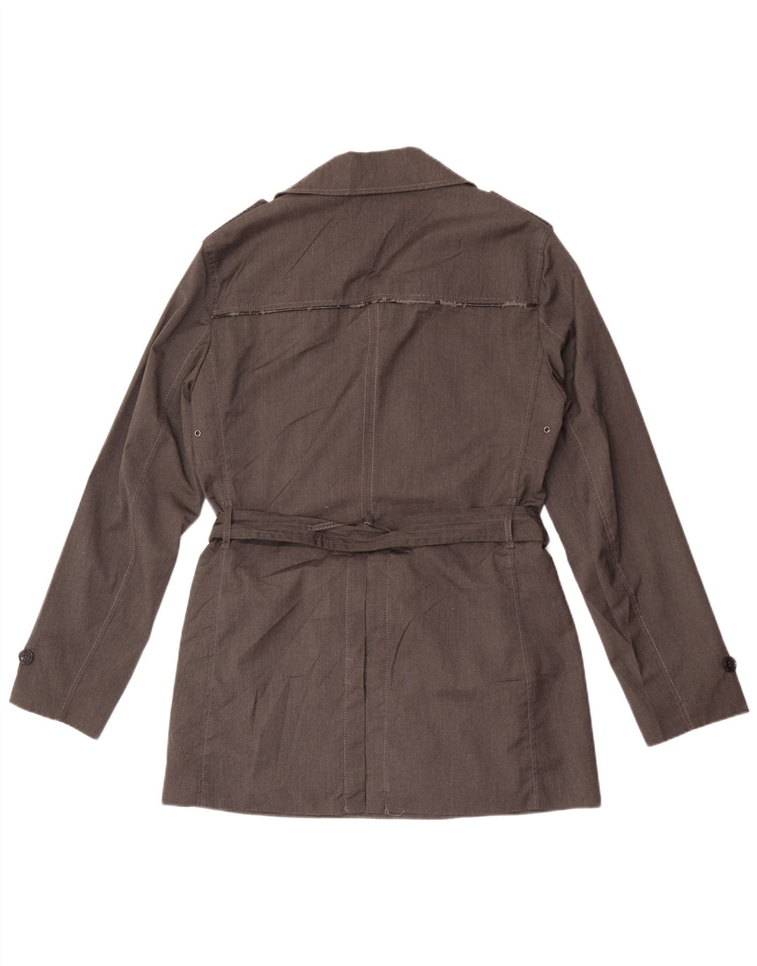 Vintage hombres gabardina Reino Unido 36 pequeño poliéster gris