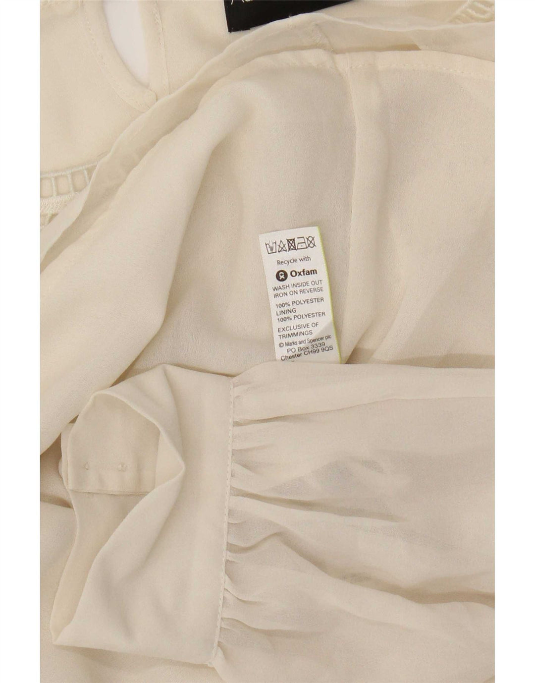 Marks & Spencer Blusa de manga larga autógrafo para mujer UK 46 Large Beige