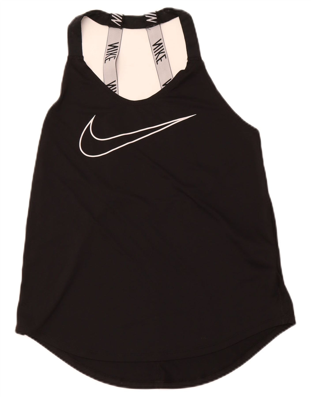 NIKE Camiseta sin mangas Dri Fit holgada con gráfico para mujer, talla 40, talla M, color negro