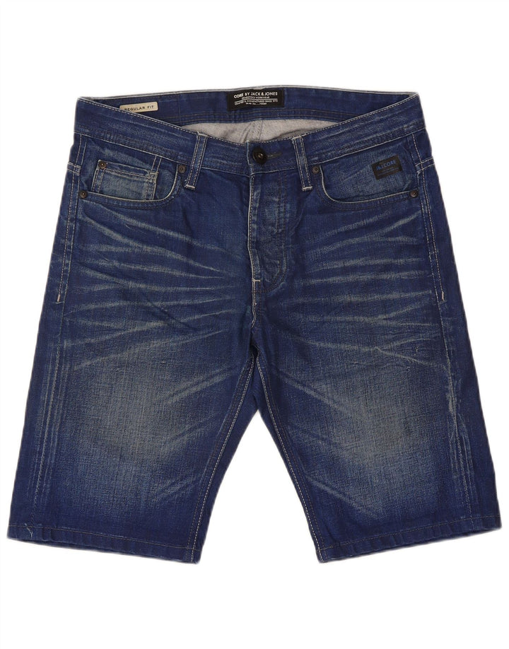 Jack & Jones Mens Regular Fit Denim Shorts Small W32 Algodón Azul