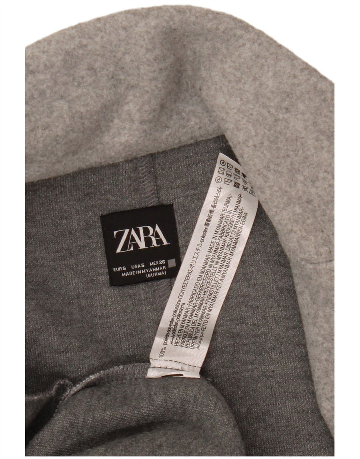 Zara Mujer Abrigo Abierto UK 10 Pequeño Poliéster Gris