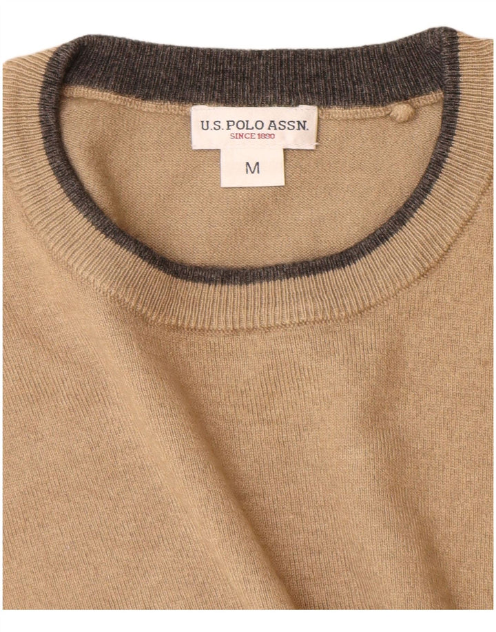 Asociación de Polo de EE. UU. Jersey De Cuello Redondo Beige Medio Hombre