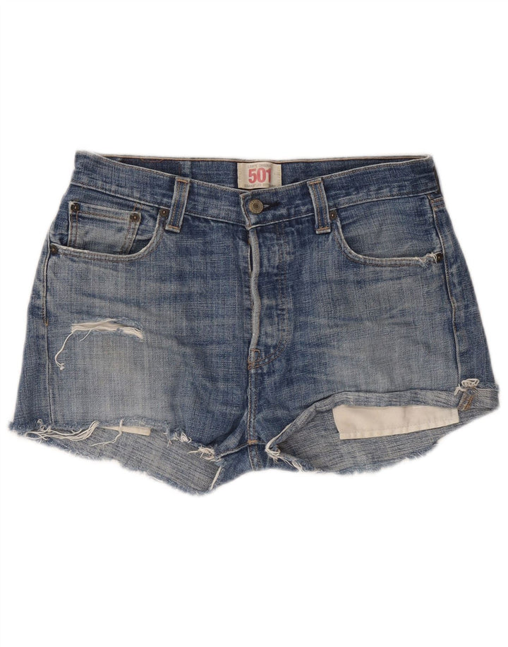 Levi's Mujer 501 Shorts De Mezclilla Desgastados W30 Algodón Azul Medio