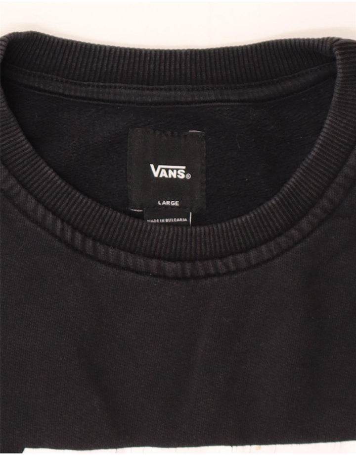 VANS Hombre Graphic Sudadera Jumper Large Black