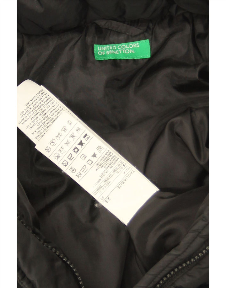 Benetton Chaqueta Acolchada Extragrande Mujer UK 6 XS Negro Poliamida