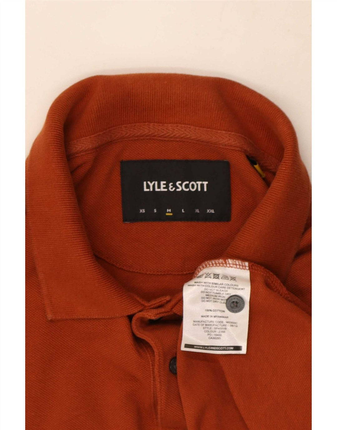 Lyle & Scott Polo Hombre Algodón Naranja Medio