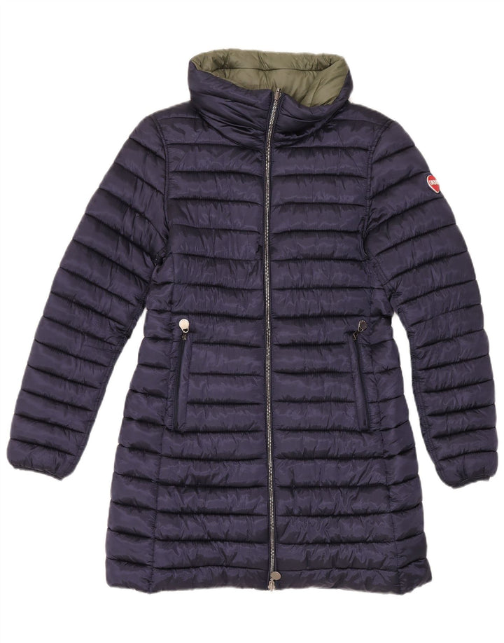 Colmar Abrigo acolchado reversible con capucha para mujer UK 42 Medium Azul marino Nylon