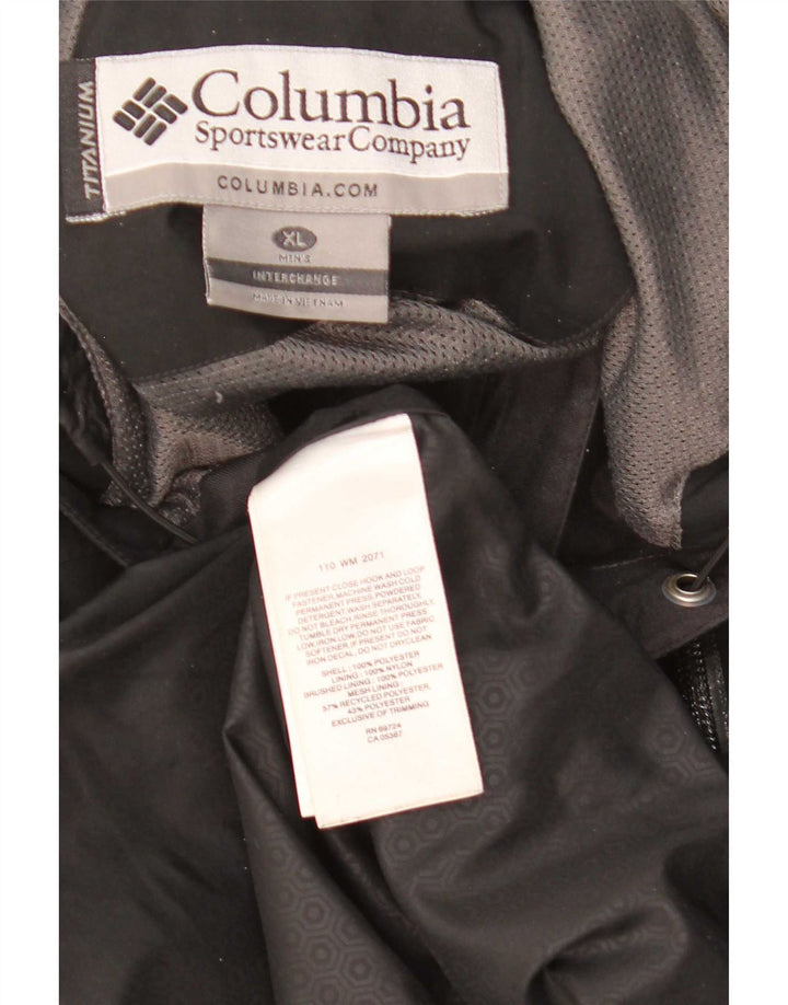 Columbia Chaqueta impermeable con capucha Titanium para hombre UK 42 XL Poliéster negro