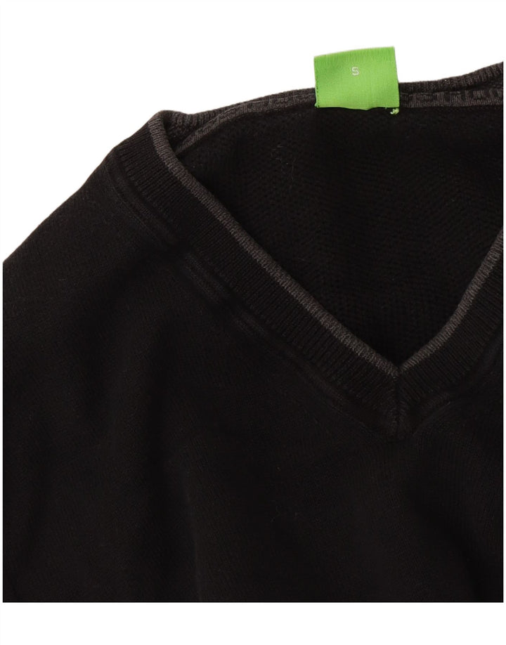 Hugo Boss Hombre Jersey con Cuello en V Jersey Pequeño Algodón Negro