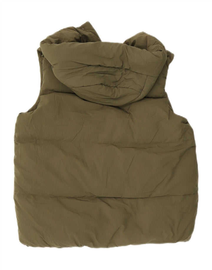 Marks & Spencer Chaleco acolchado con capucha para mujer UK 40 Poliéster verde medio