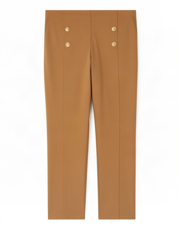 Zara Mujer Pantalones Cortos Cónicos De Cintura Alta 2XL W34 L25 Beige