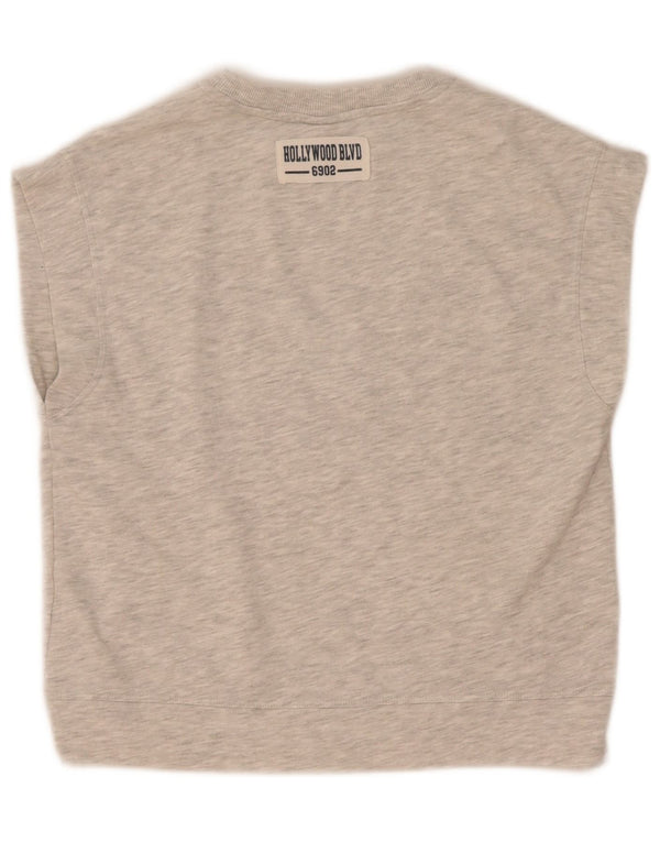 Zara Camiseta Niña Loose Fit Graphic Top 11-12 Años Algodón Gris