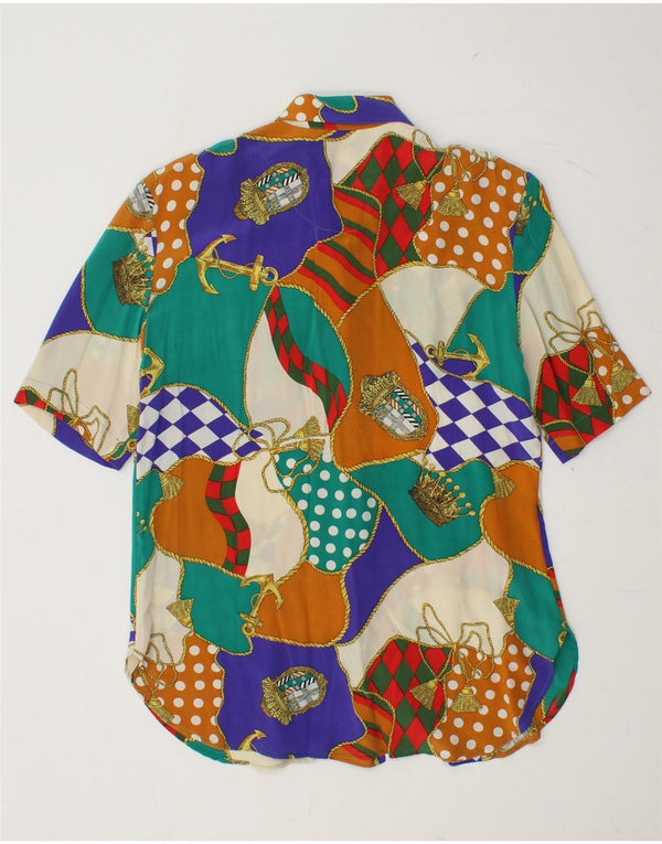 FIORELLA RUBINO Blusa camisera para mujer UK 40 Mediana Patchwork multicolor