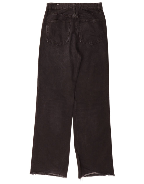 Zara Vaqueros rectos de talle alto para mujer EU 38 Small W28 L34 Negro